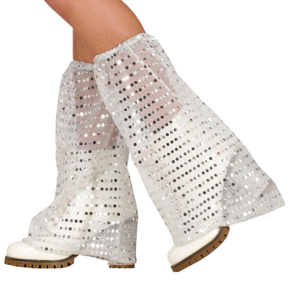 Fiestas Guirca Womens/Ladies Sequin Leg Warmers / Silver